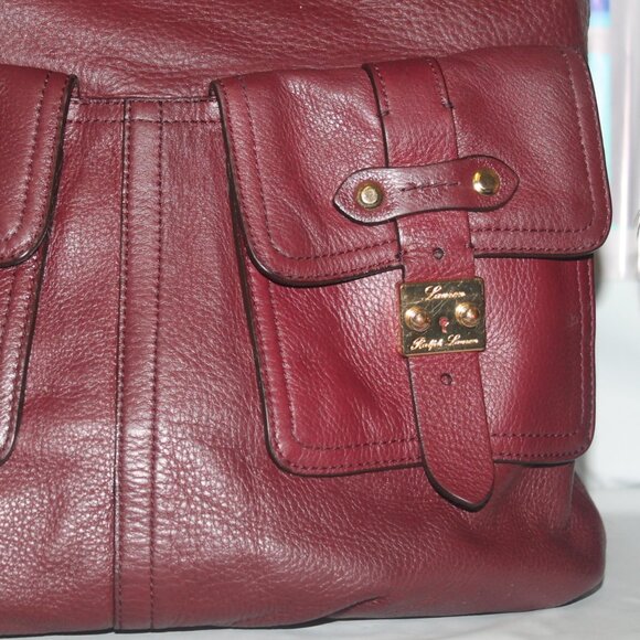 $348 Slouchy Large Merlot Leather Governor's Lodge Hobo Shoulder Bag Purse - Picture 3 of 14